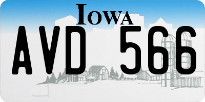 IA license plate AVD566