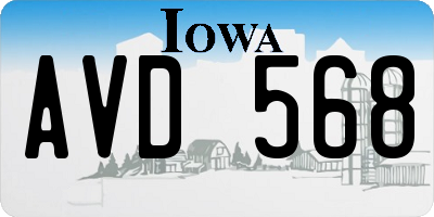IA license plate AVD568