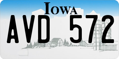 IA license plate AVD572