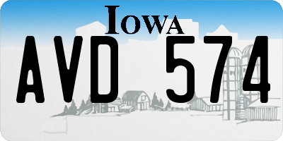 IA license plate AVD574