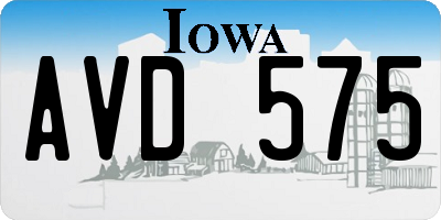 IA license plate AVD575