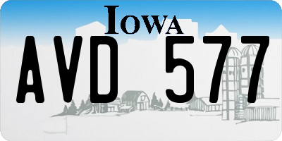 IA license plate AVD577