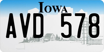 IA license plate AVD578