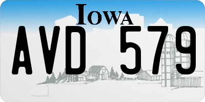 IA license plate AVD579