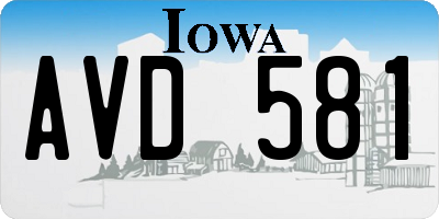 IA license plate AVD581