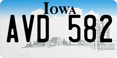 IA license plate AVD582