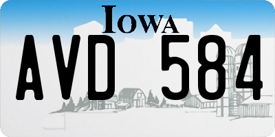 IA license plate AVD584