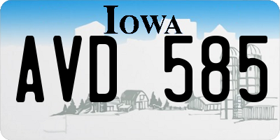 IA license plate AVD585