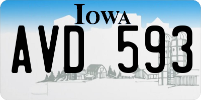 IA license plate AVD593