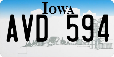 IA license plate AVD594