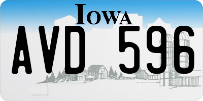 IA license plate AVD596