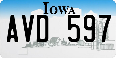 IA license plate AVD597