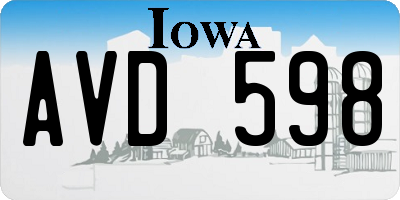 IA license plate AVD598