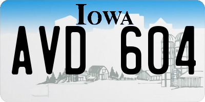 IA license plate AVD604