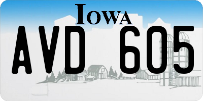 IA license plate AVD605