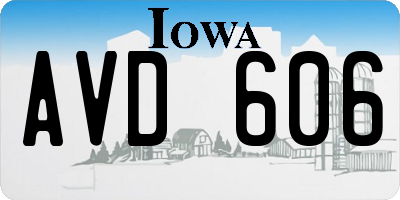 IA license plate AVD606