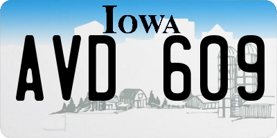 IA license plate AVD609