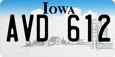 IA license plate AVD612