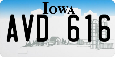 IA license plate AVD616
