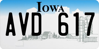 IA license plate AVD617