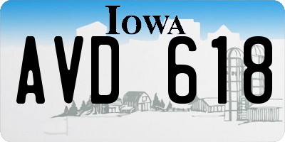 IA license plate AVD618