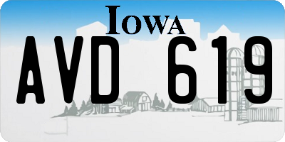 IA license plate AVD619
