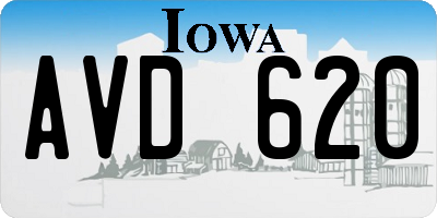 IA license plate AVD620