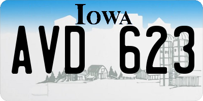 IA license plate AVD623