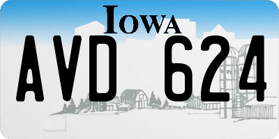 IA license plate AVD624