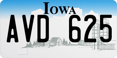 IA license plate AVD625