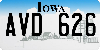 IA license plate AVD626