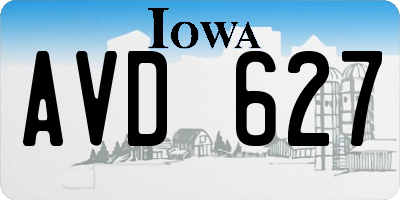 IA license plate AVD627