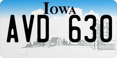 IA license plate AVD630