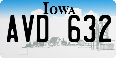 IA license plate AVD632