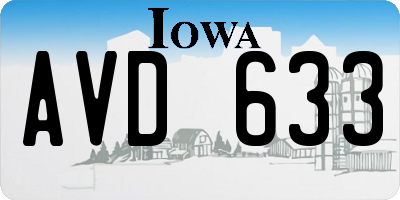 IA license plate AVD633