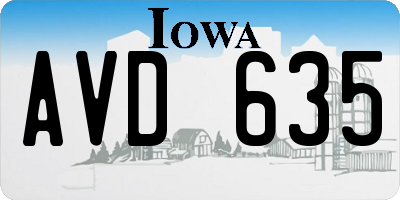 IA license plate AVD635