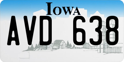 IA license plate AVD638