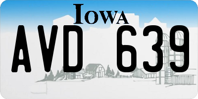 IA license plate AVD639