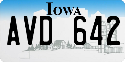 IA license plate AVD642