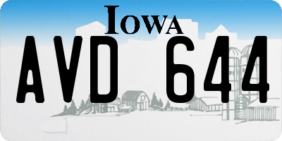 IA license plate AVD644