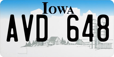 IA license plate AVD648