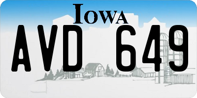 IA license plate AVD649
