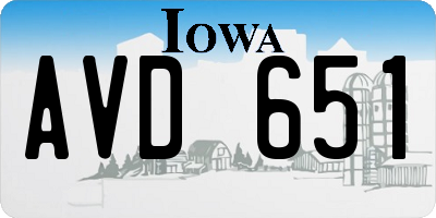 IA license plate AVD651