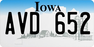 IA license plate AVD652