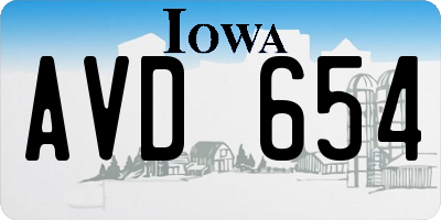 IA license plate AVD654