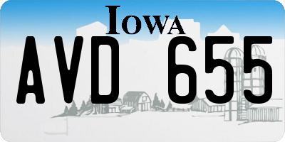 IA license plate AVD655