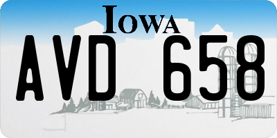IA license plate AVD658