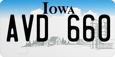 IA license plate AVD660