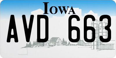 IA license plate AVD663