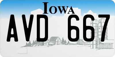 IA license plate AVD667